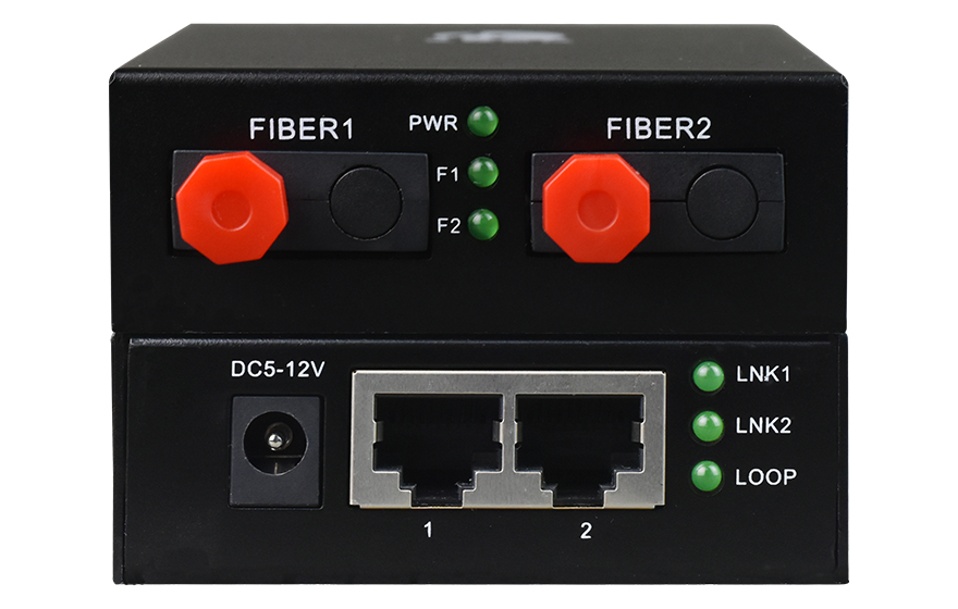 飛暢科技-2光2電 2個(gè)百兆光轉2路百兆電（級聯(lián)型）光纖收發(fā)器